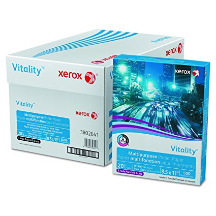 Xerox<sup>&reg;</sup> 3R02641 Vitality Multipurpose 3-Hole Punched Paper, 8 1/2 x 11, White