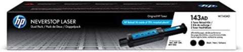 HP 143AD (W1143AD) Black Toner Reload Kit, 2 Cartridges